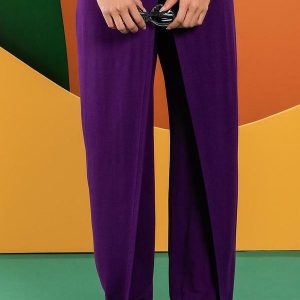 Calça Roxa em Malha de Viscose