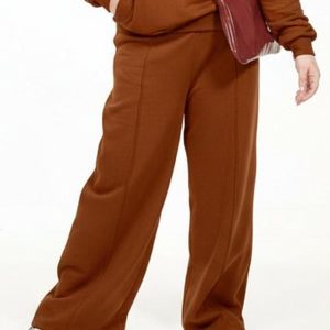 Calça Wide Leg Plus Size Marrom