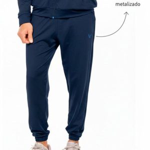 Calça com Estampa e Bolso Azul