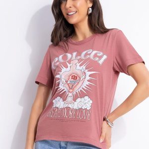 Camiseta Estampada Rosa