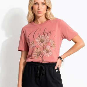Camiseta Estampada Rosa
