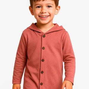 Camiseta Manga Longa com Capuz Rosa