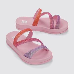 Chinelo Zaxy Glitter Rosa