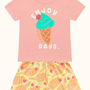 Cj.Blusa/Short Rosa