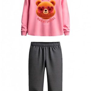 Conjunto Abraços Quentinhos em Moletom Rosa