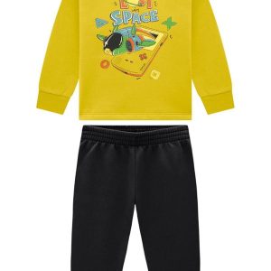 Conjunto Bebê Blusão e Calça em Moletom Verde
