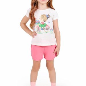Conjunto Blusa com Silk e Short Rosa