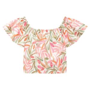 Conjunto Blusa e Short em Cotton Palms Rosa