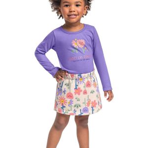 Conjunto Blusa e Shorts-Saia Roxo