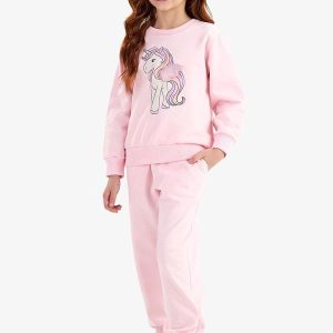 Conjunto Blusão com Calça Moletom Rosa