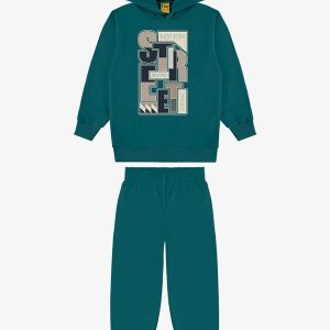 Conjunto Blusão com Capuz e Calça Verde