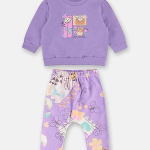Conjunto Blusão e Calça Cotton Roxo