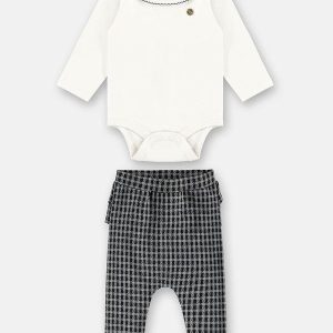 Conjunto Body e Calça Jacquard Preto