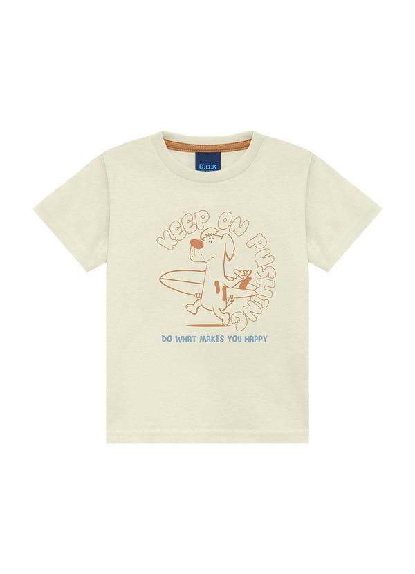 Conjunto Camiseta Keep On Pushing e Bermuda Bege