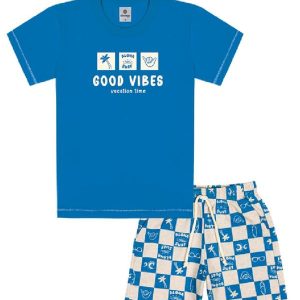 Conjunto Camiseta e Bermuda Azul