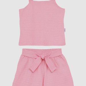 Conjunto Godê em Malha Texturizada Rosa