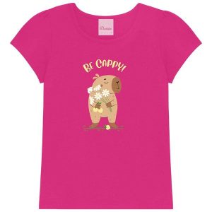 Conjunto Infantil Blusa Be Cappy e Short Rosa
