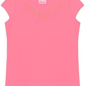 Conjunto Infantil Blusa com Strass e Short Rosa
