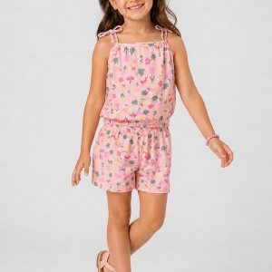 Conjunto Infantil Blusa de Alça e Short Rosa
