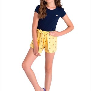 Conjunto Infantil Blusa e Short Libélula Azul