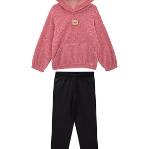 Conjunto Infantil Blusão e Legging Cirre Rosa