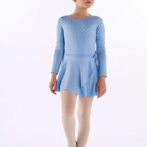 Conjunto Infantil Collant com Saia Azul