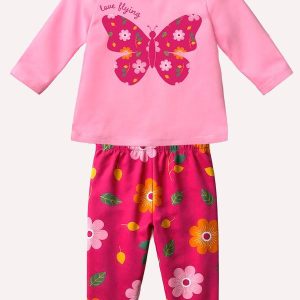 Conjunto Infantil Menina Borboleta Rosa