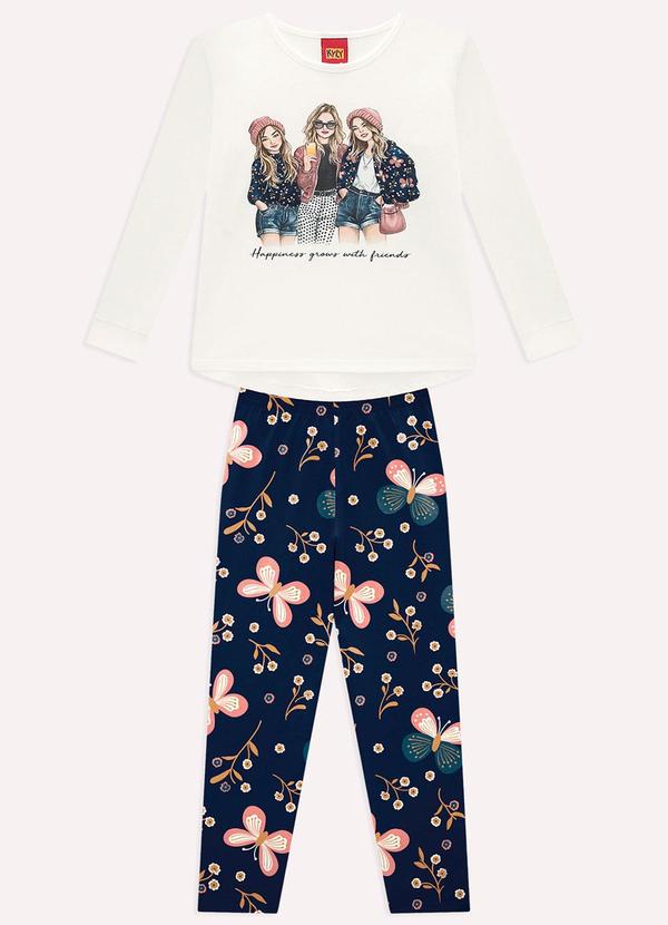 Conjunto Infantil Menina Borboletas Branco
