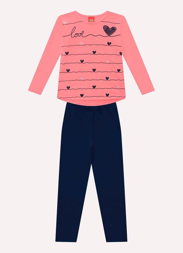 Conjunto Infantil Menina Corações Rosa