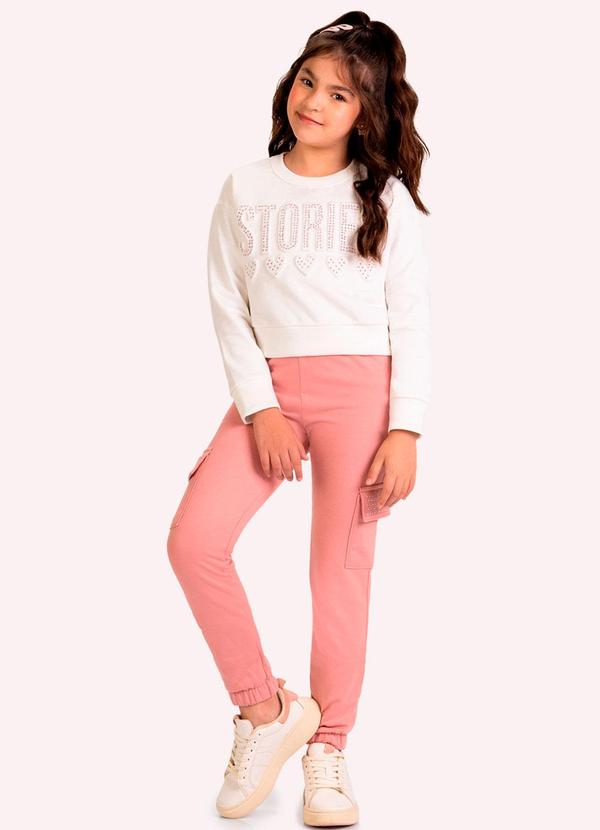 Conjunto Infantil Menina Embossing Branco