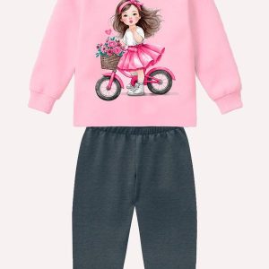Conjunto Infantil Menina Estampa Rosa