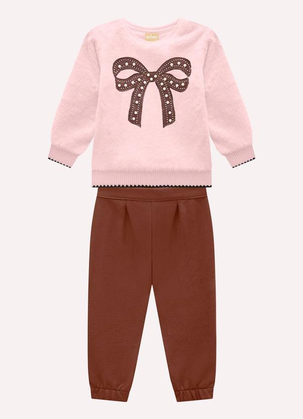 Conjunto Infantil Menina Laço Rosa