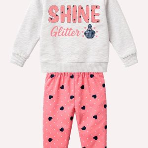Conjunto Infantil Menina Lettering Cinza