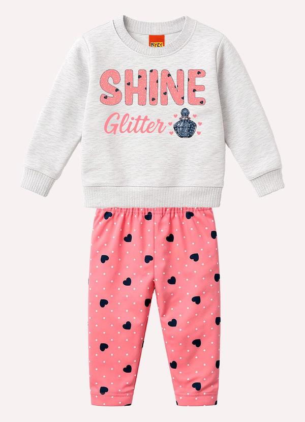 Conjunto Infantil Menina Lettering Cinza
