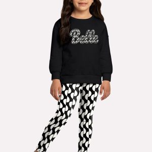 Conjunto Infantil Menina Lettering Preto