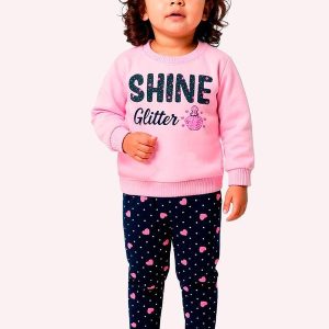 Conjunto Infantil Menina Lettering Rosa