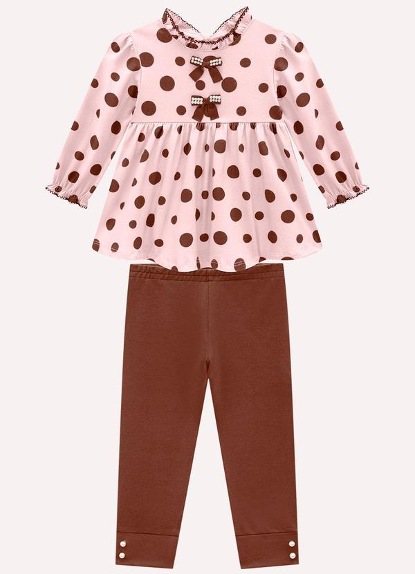 Conjunto Infantil Menina Póas Rosa