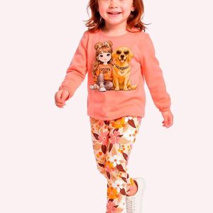Conjunto Infantil Menina com Strass Rosa