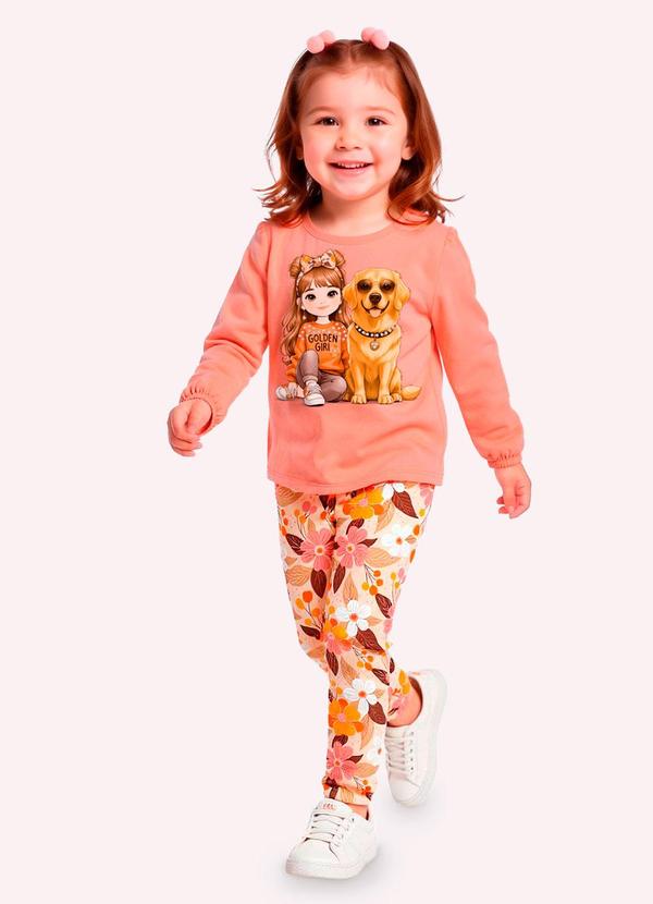 Conjunto Infantil Menina com Strass Rosa