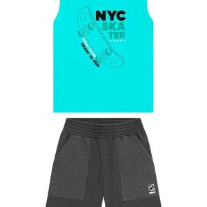 Conjunto Infantil Regata e Bermuda Azul
