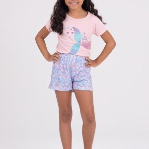Conjunto Infantil Sereia Princess Rosa