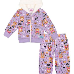 Conjunto Jaqueta e Calça Total Print Baby Roxo