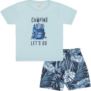 Conjunto Meia Malha Azul