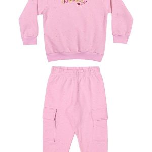 Conjunto Menina Infantil Moletom Botonê Rosa