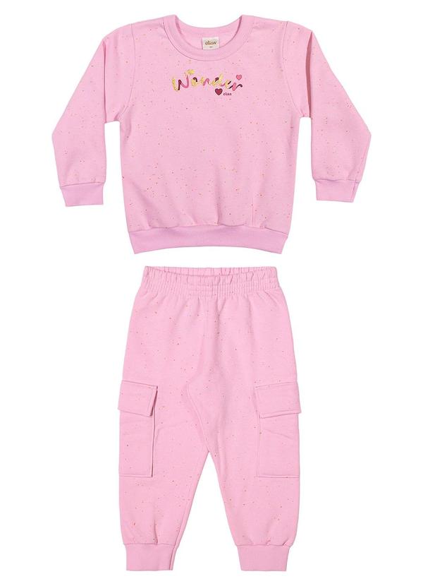 Conjunto Menina Infantil Moletom Botonê Rosa