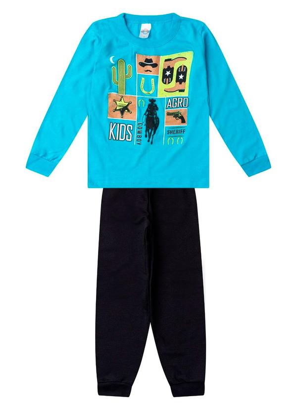 Conjunto Menino Blusa Longa e Calça Azul