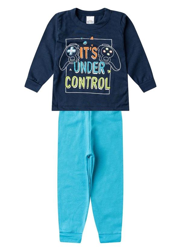 Conjunto Menino Blusa Longa e Calça Azul