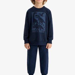 Conjunto Moletom Blusão e Calça Azul