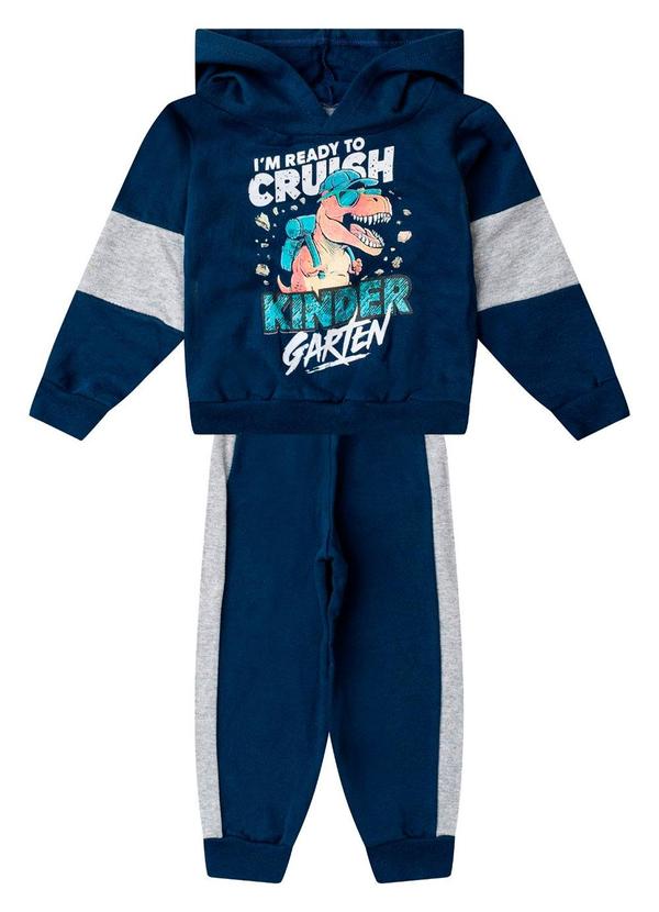 Conjunto Moletom Menino Blusão e Calça Azul