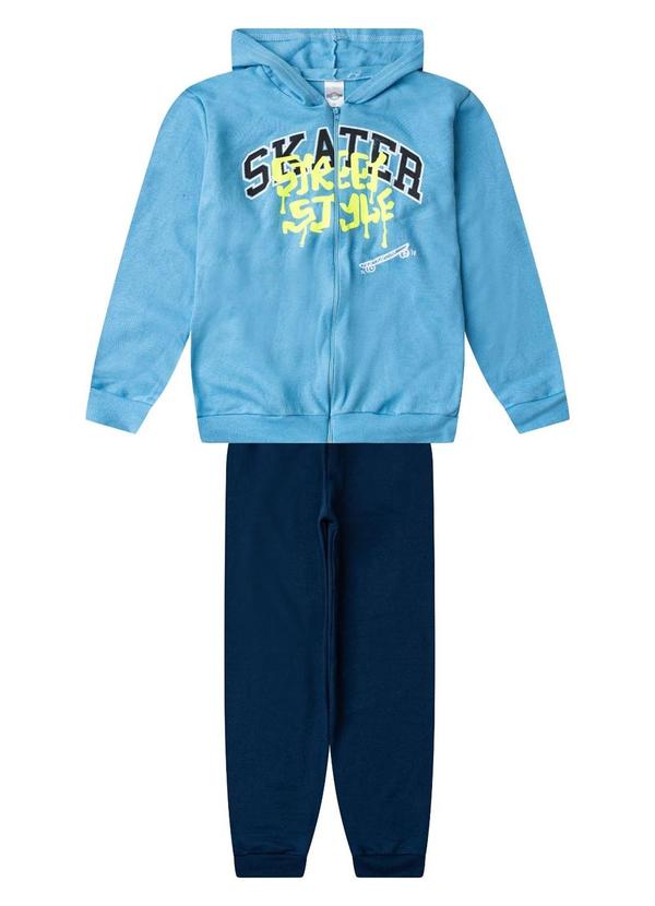 Conjunto Moletom Menino Jaqueta e Calça Azul
